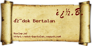 Ádok Bertalan névjegykártya