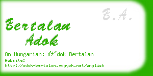 bertalan adok business card